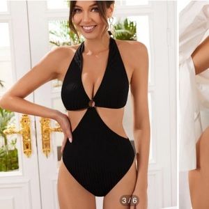 SHEIN Black One Piece Cut Out Swimsuit Size XXL